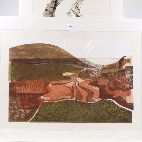 1305 - M I Heath, lithograph, Snar Valley, Crawfordjohn, signed and numbered 2/7, dated '75, image 16