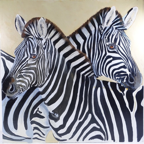 1309 - Clive Fredriksson, oil on canvas, zebra, 36