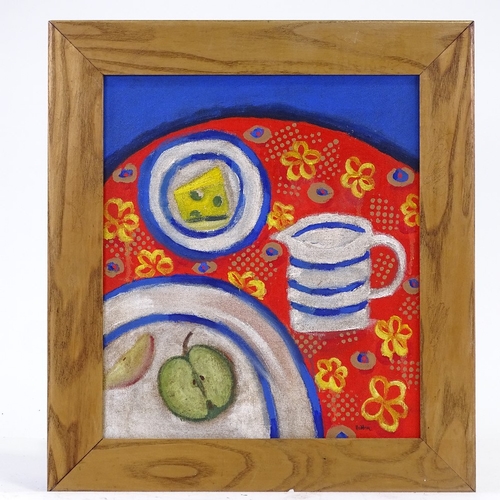 1327 - Modern oil on canvas, abstract still life, 16