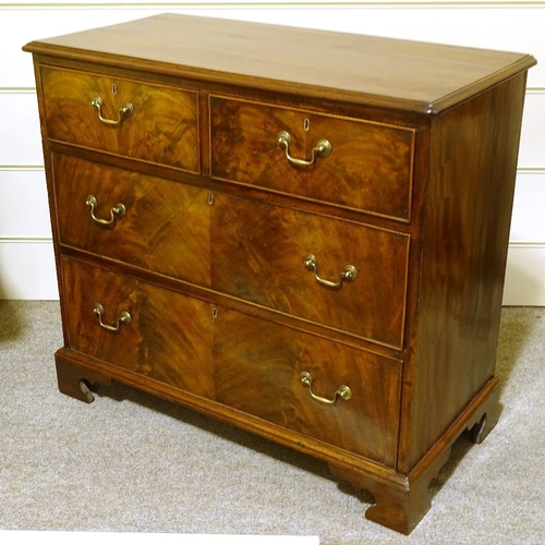 147 - A George III mahogany chest of 2 long and 2 short drawers of small size, width 88cm, height 79cm