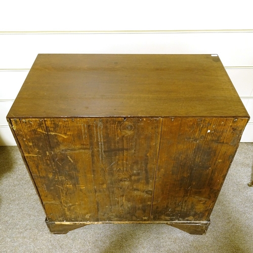 148 - George III mahogany chest of 4 long drawers of small size, width 76cm, height 79cm