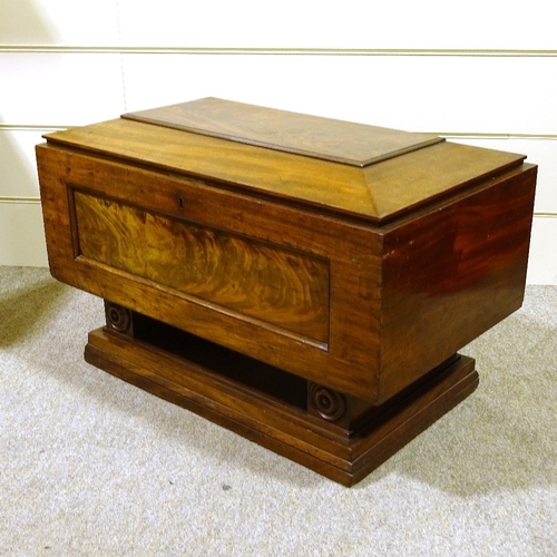 158 - A George IV mahogany wine cooler, 84cm x 50cm