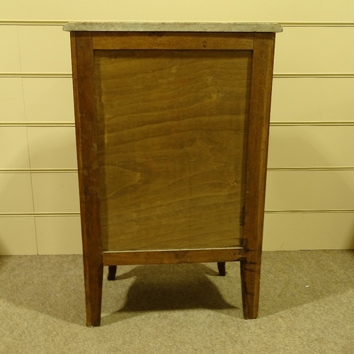 238 - A French kingwood narrow chest of 5 drawers of small size, with shaped marble top, width 61cm, heigh... 