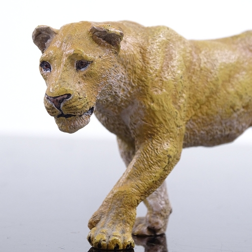 242 - Austrian cold painted bronze figure of a lioness, no maker's marks, length 12cm