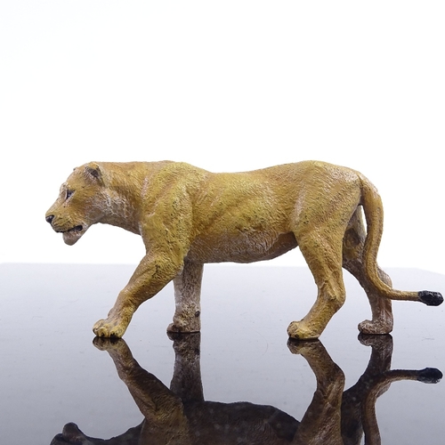 242 - Austrian cold painted bronze figure of a lioness, no maker's marks, length 12cm