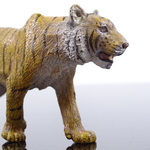 243 - Austrian cold painted bronze tiger, no maker's marks, length 12cm