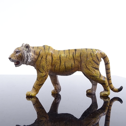 243 - Austrian cold painted bronze tiger, no maker's marks, length 12cm