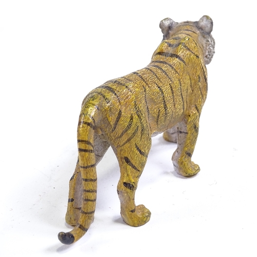 243 - Austrian cold painted bronze tiger, no maker's marks, length 12cm