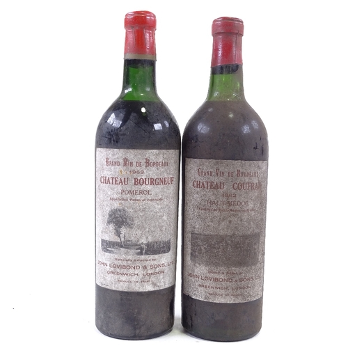 259 - 2 bottles of wine, Chateau Coufran, Haut Medoc, 1952 and Chateau Bourgneuf, Pomeraz 1953, both impor... 