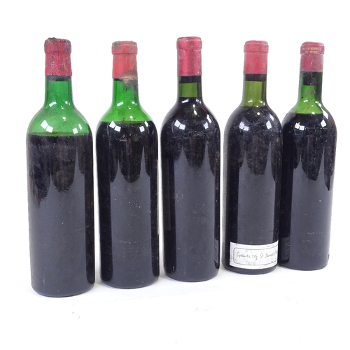 260 - 5 bottles Bordeux wine, Chateu Belair, St Emillion 1961, Leoville-Barton, St Julien 1958, Chateau Gi... 