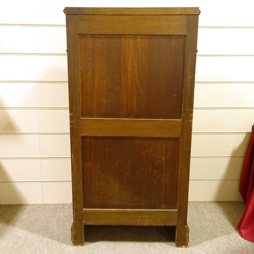 281 - A 19th century French mahogany tall chest of 7 drawers, on bracket feet, width 72cm, height 1.41m