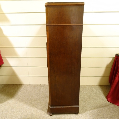 281 - A 19th century French mahogany tall chest of 7 drawers, on bracket feet, width 72cm, height 1.41m