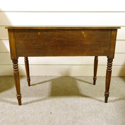 285 - Early 19th century mahogany knee-hole sideboard of small size, with shell carved apron and ring turn... 