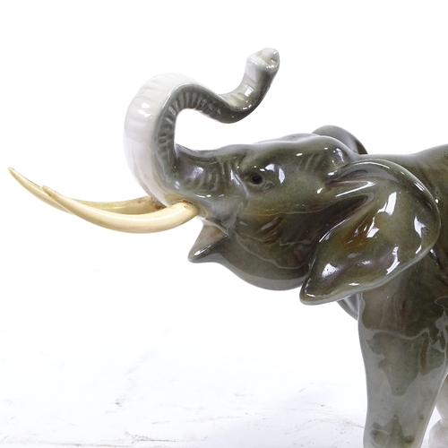 287 - Royal Dux porcelain elephant, height 15cm