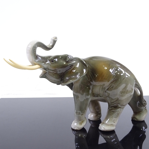 287 - Royal Dux porcelain elephant, height 15cm