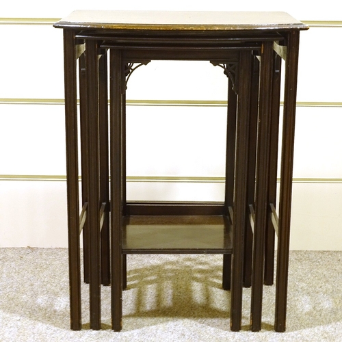 294 - A nest of 3 mahogany occasional tables, width 48cm