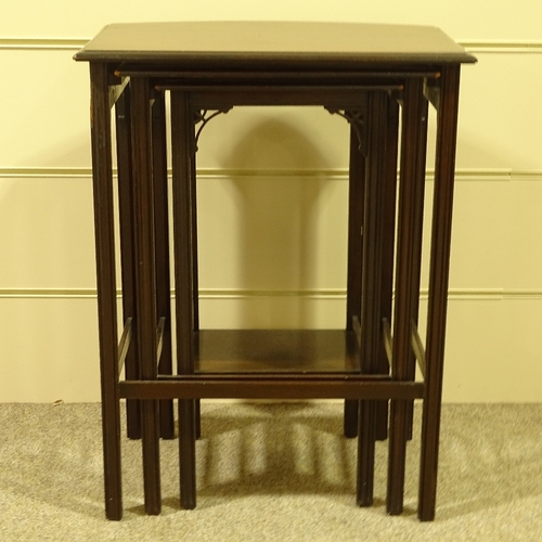 294 - A nest of 3 mahogany occasional tables, width 48cm