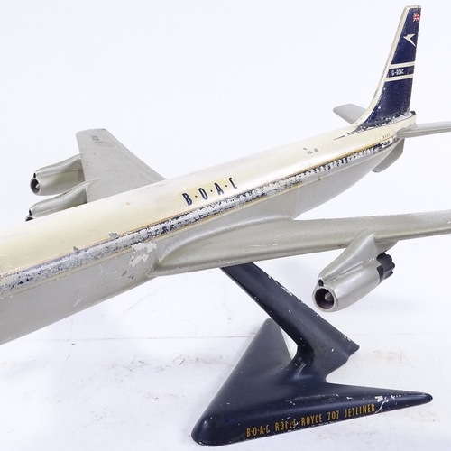 302 - A large cast-metal advertising model of BOAC 707 Jet Aircraft, circa 1970, by Peter Velson, on origi... 