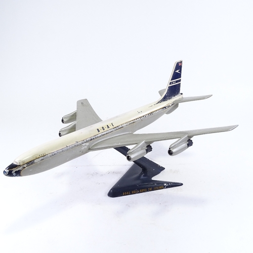 302 - A large cast-metal advertising model of BOAC 707 Jet Aircraft, circa 1970, by Peter Velson, on origi... 