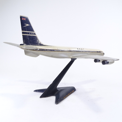 302 - A large cast-metal advertising model of BOAC 707 Jet Aircraft, circa 1970, by Peter Velson, on origi... 