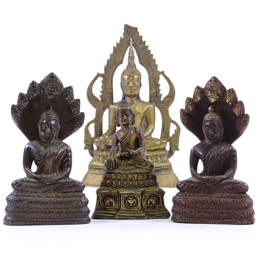 61 - 4 Oriental bronze deities, largest height 22cm (4)