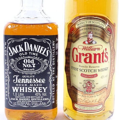 84 - A 1 litre bottle of William Grant's Scotch Whisky, and a 1 litre bottle of Jack Daniels Whiskey (JD ... 