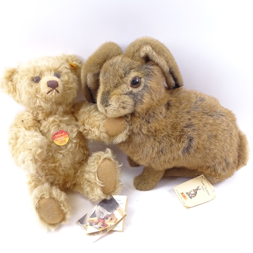 93 - A Vintage Steiff Classic teddy bear, and a Steiff bunny rabbit, both boxed (2)