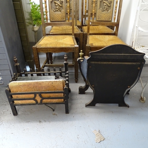 1838 - A set of 6 carved oak Breton dining chairs