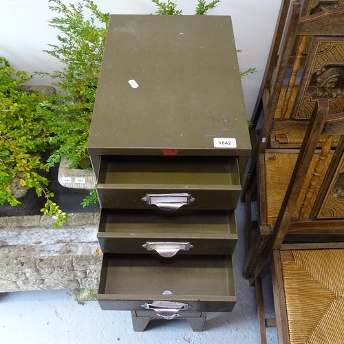 1842 - A Howben metal 15-drawer filing cabinet, W28cm, H119cm