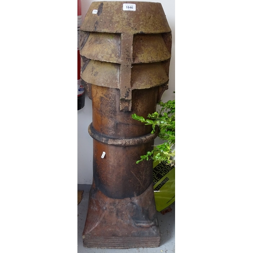 1846 - A large Victorian terracotta chimney pot, H95cm