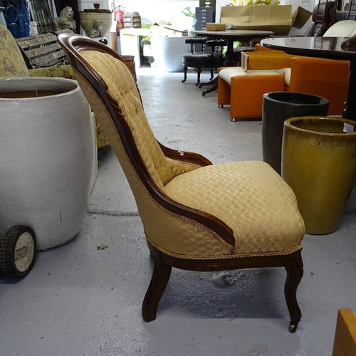 1796 - 19th century mahogany-framed and button-back upholstered nursing chair