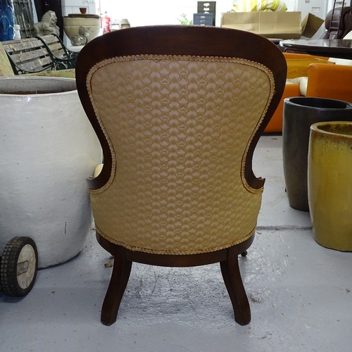 1796 - 19th century mahogany-framed and button-back upholstered nursing chair