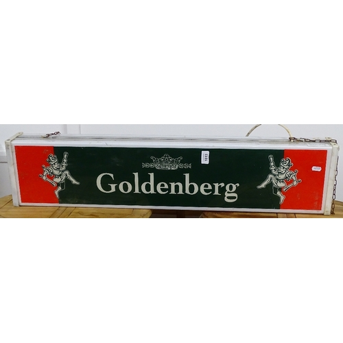 1813 - An advertising lightbox for Goldenberg, L95cm