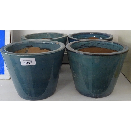 1817 - 4 small glazed garden pots