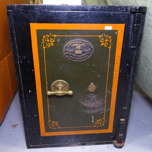 1830 - A Victorian cast-iron safe, plaque for S Withers & Co West Bromwich, W46cm, H61cm