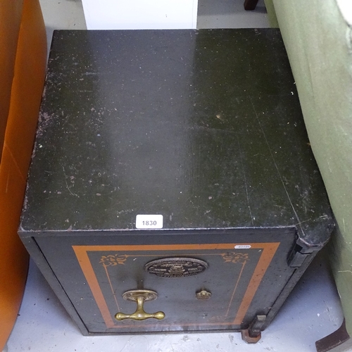 1830 - A Victorian cast-iron safe, plaque for S Withers & Co West Bromwich, W46cm, H61cm