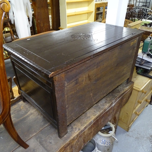 1861 - a 1920's chip carved oak coffer