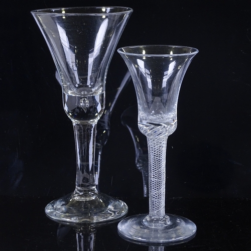 145 - A group of 5 18th century cordial/wine glasses