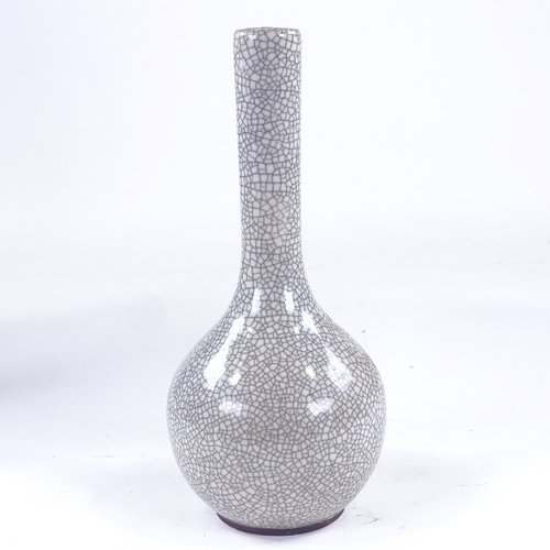 166 - A Chinese crackle glaze porcelain narrow-necked vase, height 32cm