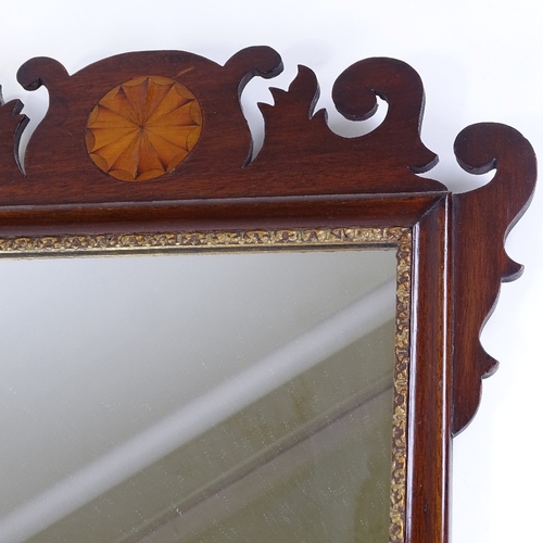 177 - A Georgian mahogany-framed wall mirror, overall height 65cm