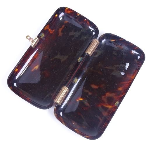 193 - A Victorian tortoiseshell cigar case, of plain rectangular form, 13cm x 7cm