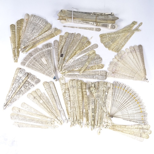 202 - A collection of incomplete Chinese ivory fans and fan parts