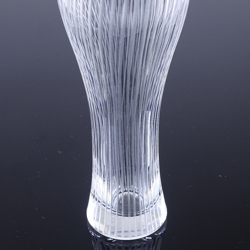 239 - Tapio Wirkkala for Iittala Finland, Foal's Foot vase, line cut glass, 1958, signed, height 16cm