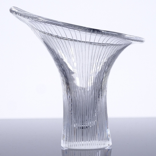 240 - Tapio Wirkkala for Iittala Finland, Kantarelli vase, line cut glass, 1957, signed, height 8.5cm