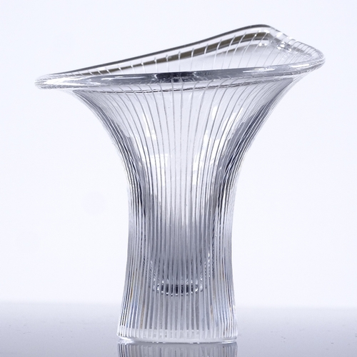 240 - Tapio Wirkkala for Iittala Finland, Kantarelli vase, line cut glass, 1957, signed, height 8.5cm