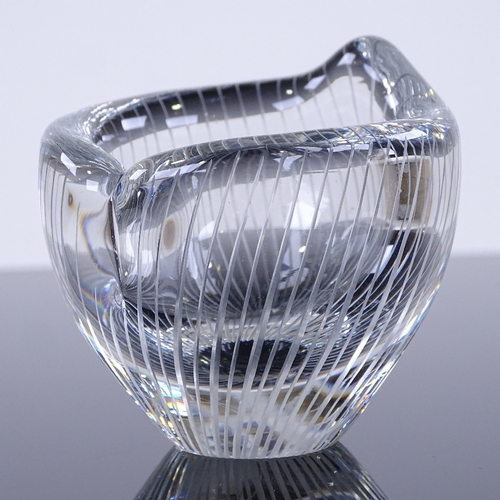 241 - Tapio Wirkkala for Iittala Finland, line cut-glass bowl, circa 1950s, signed, height 6cm, diameter 7... 