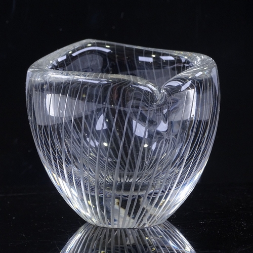 243 - Tapio Wirkkala for Iittala Finland, line cut glass bowl, circa 1950, signed, height 5cm, diameter 6.... 