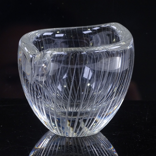 243 - Tapio Wirkkala for Iittala Finland, line cut glass bowl, circa 1950, signed, height 5cm, diameter 6.... 