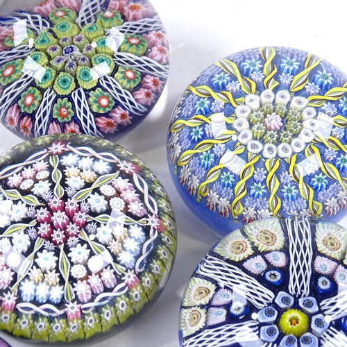 245 - 8 various Millefiori and flower design glass paperweights, largest 7.5cm diameter (8)