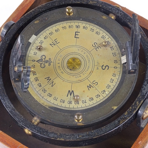 253 - A Second World War Period ship's compass, by Heath & Co